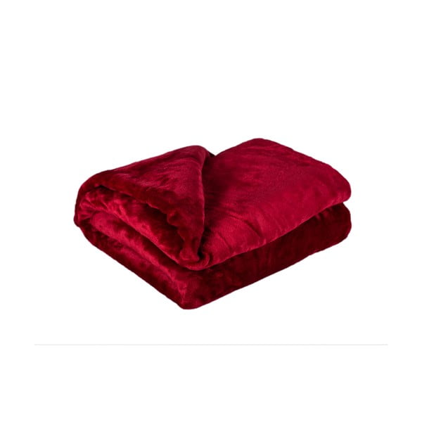 Coperta in micropile ambra rosso bordeaux, 200 x 220 cm - My House