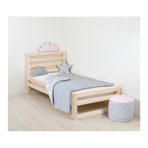 Dětská dřevěná jednolůžková postel Benlemi DeLuxe Naturalisimo, 180 x 80 cm