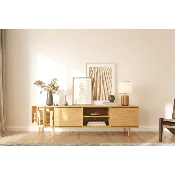 Mobile TV di colore naturale con effetto rovere 189x50x44 cm Shift – Woodman-image-1