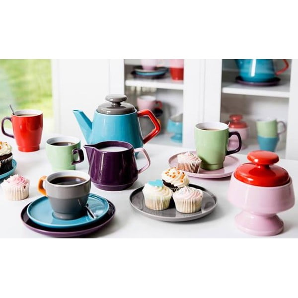 Šálek s podšálkem Sagaform Pop, zelený/hnědý-image-1