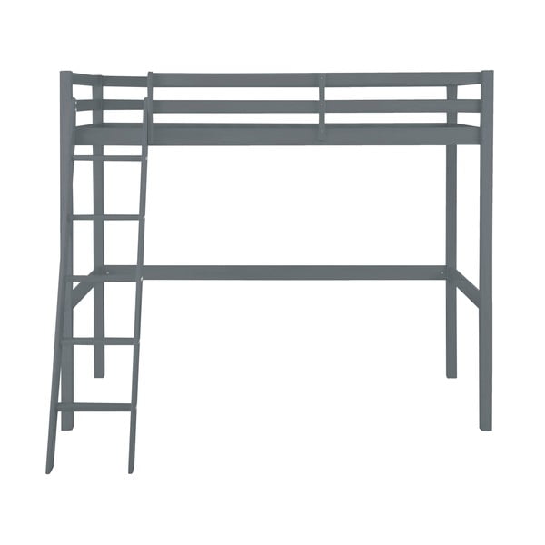 Letto da bambini rialzato grigio senza testiera con rete inclusa 90x200 cm Alpi2 – Støraa