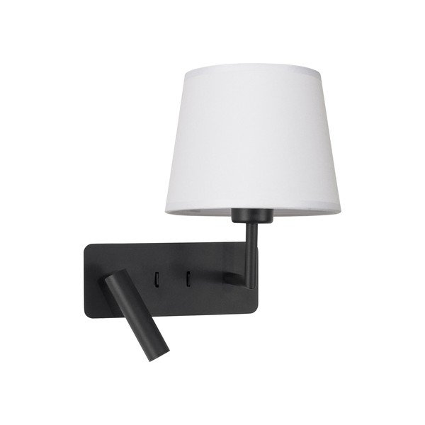 Lampada da parete bianca/nera opaca in alluminio con struttura flessibile Savona – Nova Luce