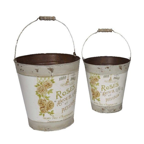 Set di 2 secchi decorativi Linea Antic Roses - Antic Line