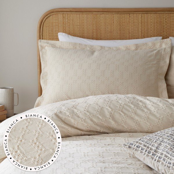 Federe in set da 2 50x75 cm Waffle Circle - Bianca-image-2