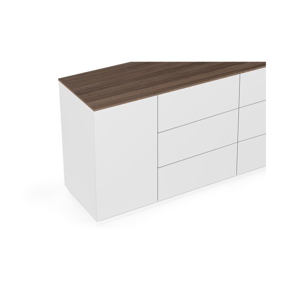 Cassettiera bassa bianca/marrone 160x84 cm Join - TemaHome-image-1
