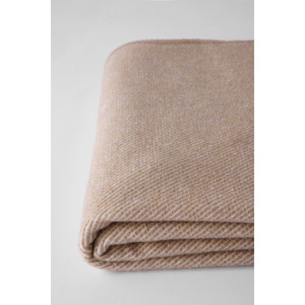 Plaid marrone chiaro con contenuto di cotone , 140 x 180 cm Jade - Euromant-image-1