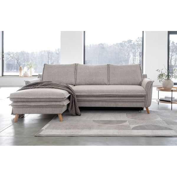 Divano angolare greige allungabile/con contenitore (con penisola a sinistra/con chaise lounge) Charming Charlie – Miuform-image-1