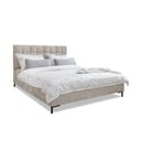 Letto matrimoniale imbottito beige con rete inclusa 160x200 cm Eve – Miuform