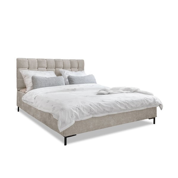 Letto matrimoniale imbottito beige con griglia 160x200 cm Eve - Miuform