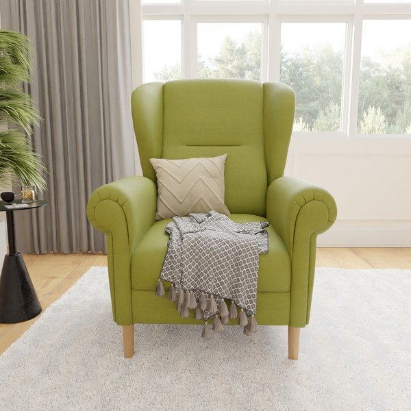 Poltrona con braccioli verde Swan – Ropez-image-1