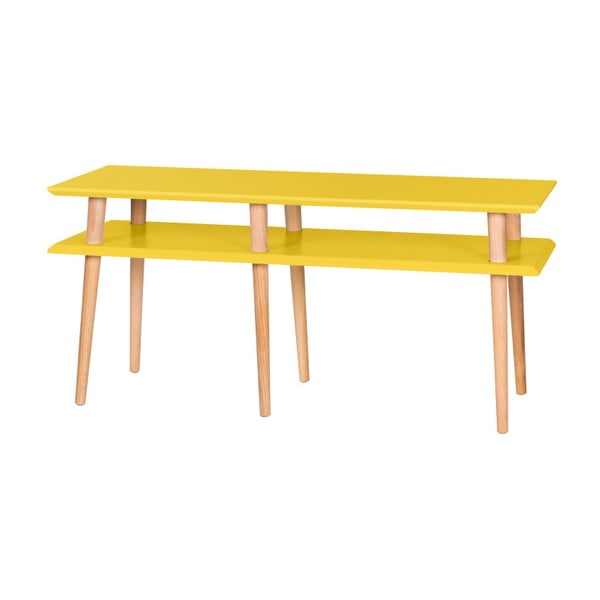 Tavolino giallo Mugo, lunghezza 119 cm - Ragaba