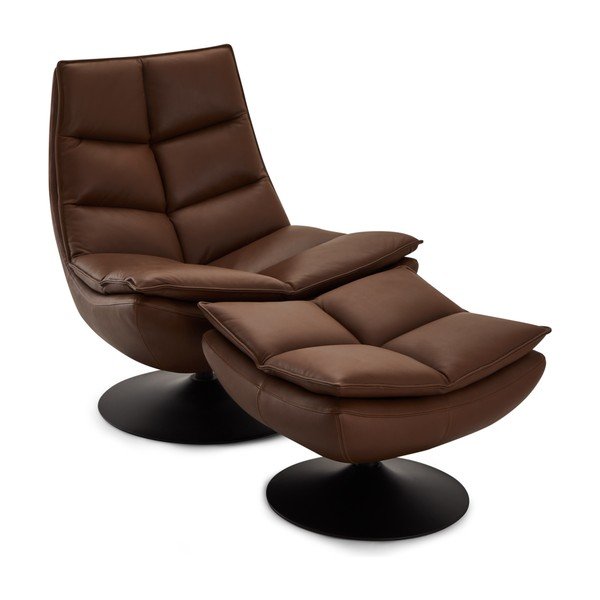 Poltrona in pelle marrone scuro Miami - Furnhouse-image-4