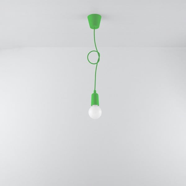 Lampada a sospensione verde 9x9 cm Rene - Sollux-image-3