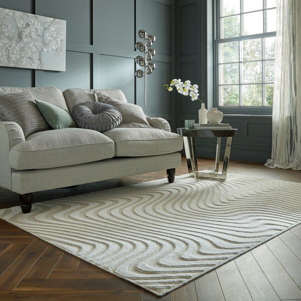 Tappeto in lana beige 160x230 cm Patna Channel - Flair Rugs-image-1