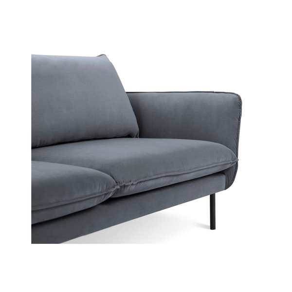 Divano in velluto grigio, 160 cm Vienna - Cosmopolitan Design-image-3