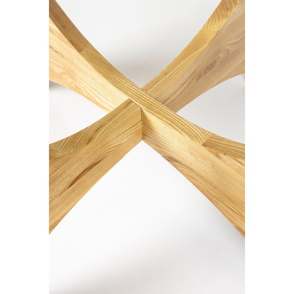 Tavolino da salotto rotondo di colore naturale con piano in vetro ø 80 cm Kobe – Zuiver-image-3