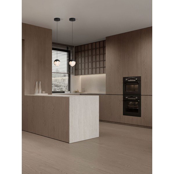 Lampadario LED nero opaco in alluminio con paralume in vetro con intensità regolabile ø 12 cm Alicia – Nova Luce-image-1