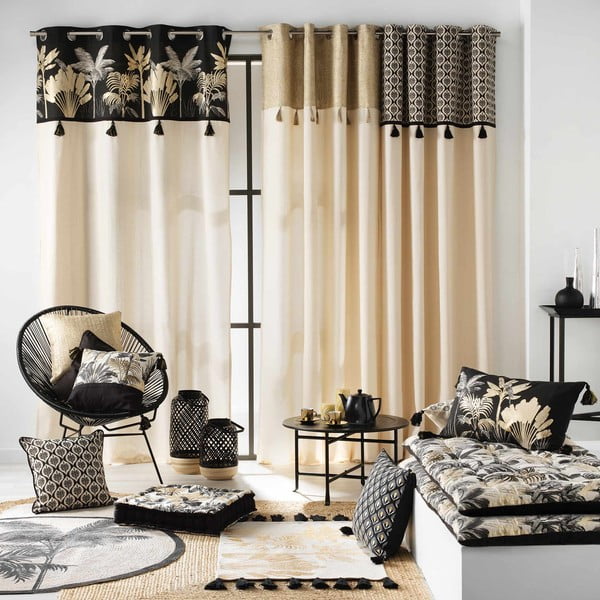 Tenda nera e beige 140x240 cm Karaba - douceur d'intérieur-image-4