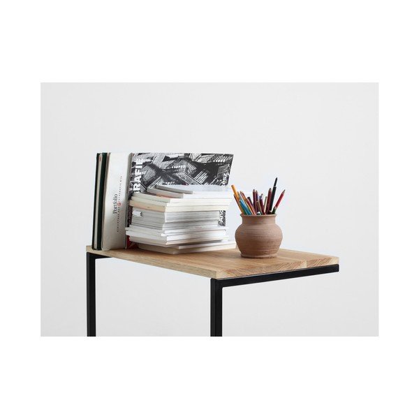 Tavolo con base nera e piano in rovere massiccio Lupe - CustomForm-image-3