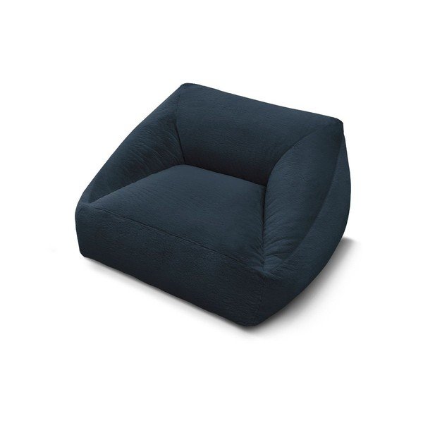 Puof a sacco blu scuro con rivestimento in pelliccia sintetica Lilibet – Bobochic Paris-image-4