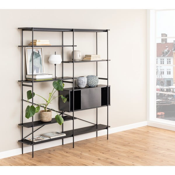 Libreria nera 172x188x27 cm Angus – Actona-image-1