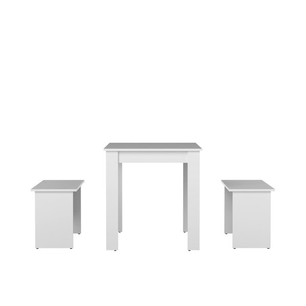 Tavolo da pranzo bianco con 2 panche Nice - TemaHome-image-4
