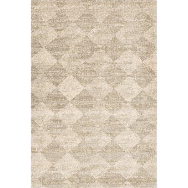 Tappeto beige in lana 133x190 cm Agnus Checkered – Agnella