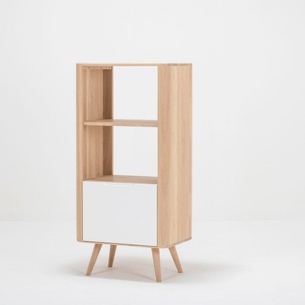 Libreria in rovere bianco 60x125 cm Ena - Gazzda-image-4