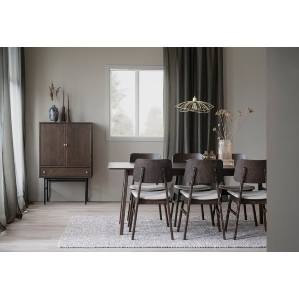 Tavolo da pranzo marrone con decoro in rovere, 205 x 95 cm Nagano - Rowico-image-1