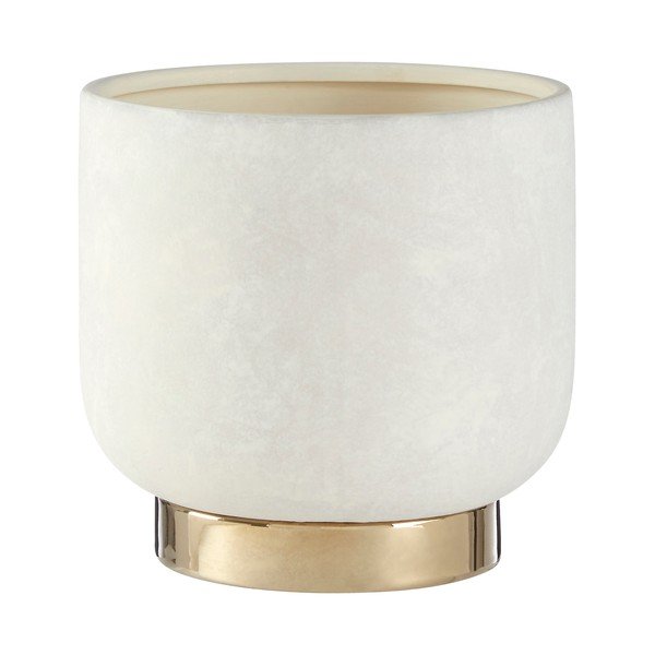 Vaso da fiori in gres bianco-oro Callie, ø 18 cm - Premier Housewares