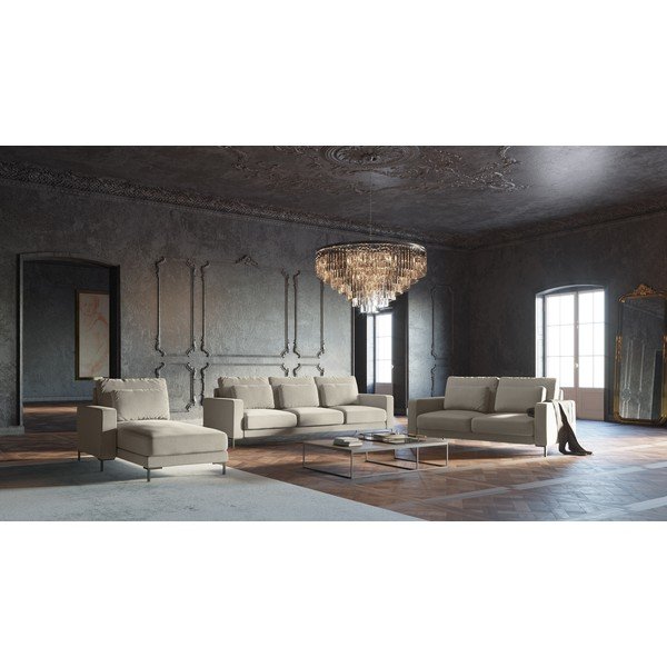 Divano in velluto beige Seine, 158 cm - Interieurs 86-image-4