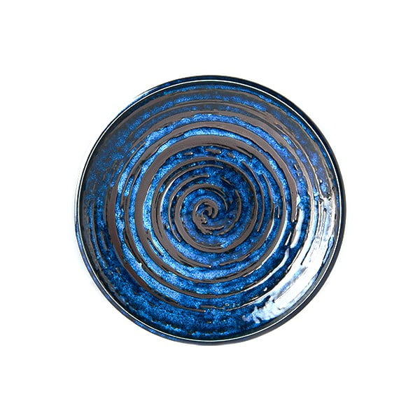 Piatto in ceramica blu Swirl, ø 20 cm Copper - MIJ