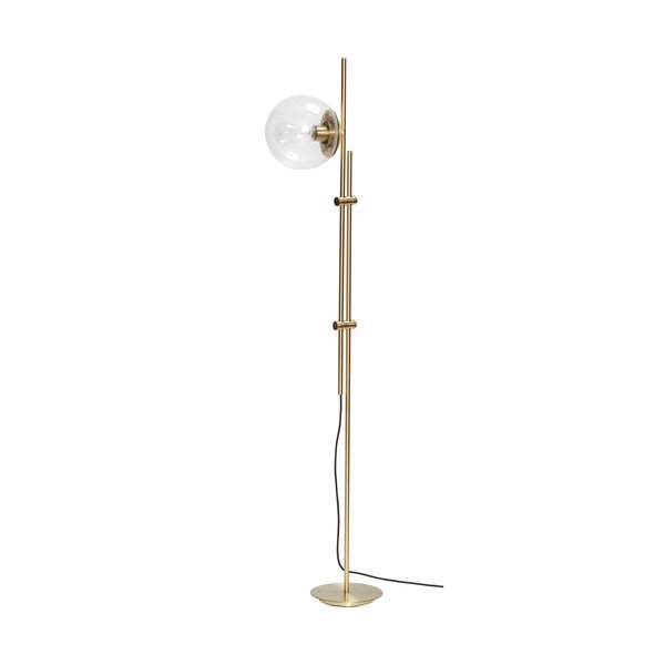 Lampada da terra in ottone con paralume in vetro (altezza 147 cm) Bubble - Hübsch