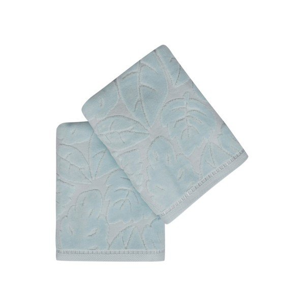 Set di 2 asciugamani blu Madame Coco Velver, 50 x 90 cm - Foutastic-image-4