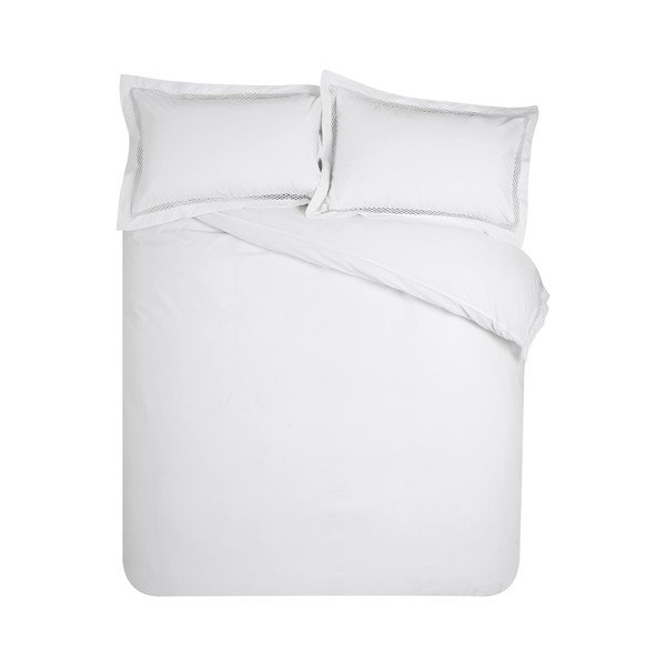 Set copripiumino e federa bianco per letto matrimoniale e per letto esteso 230x220 cm Classic Lattice Lace – Catherine Lansfield