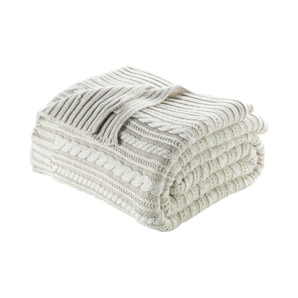 Copriletto grigio chiaro in misto cotone Camila, 220 x 240 cm - Homemania Decor-image-1