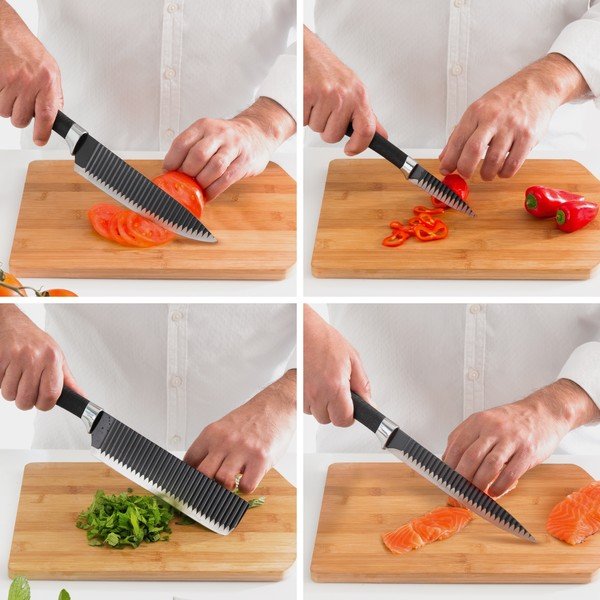 Set di 4 coltelli in acciaio inox Swiss Q Shark - InnovaGoods-image-1