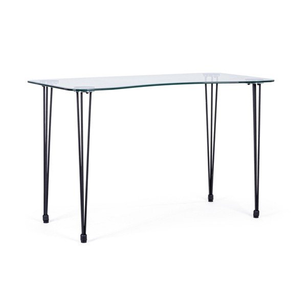 Scrivania con piano in vetro 60x120 cm Rondo – Bizzotto