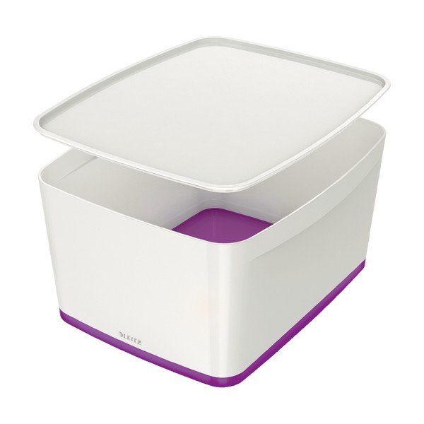 Scatola di plastica bianca e viola con coperchio MyBox - Leitz