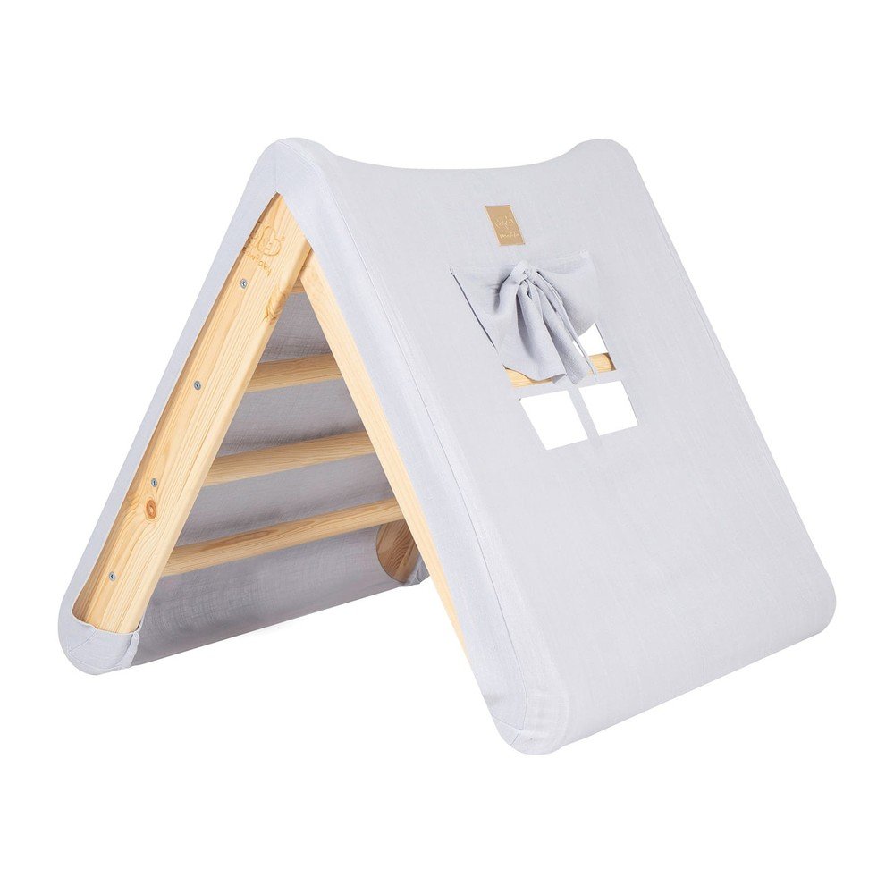 Pikler triangolo montessori azzurro/di colore naturale in pino massiccio 61x60x60 cm Montessori – Meowbaby | Giochi per parco giochi da interno