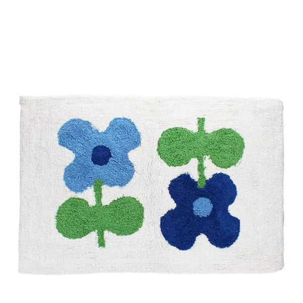 Tappetino per il bagno bianco/blu 50x80 cm Blue Flowers – Rex London