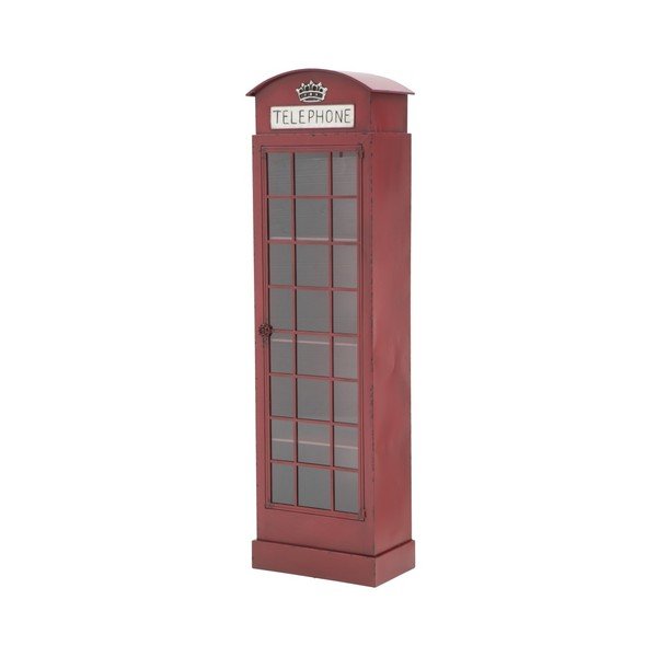 Vetrina in ferro rosso London Telephone Booth, altezza 180 cm - Mauro Ferretti-image-3