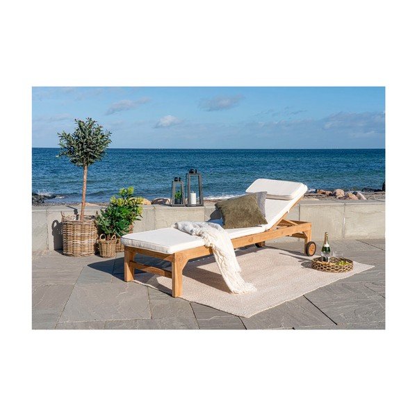 Lettino da giardino in legno di teak Andorra - House Nordic-image-1