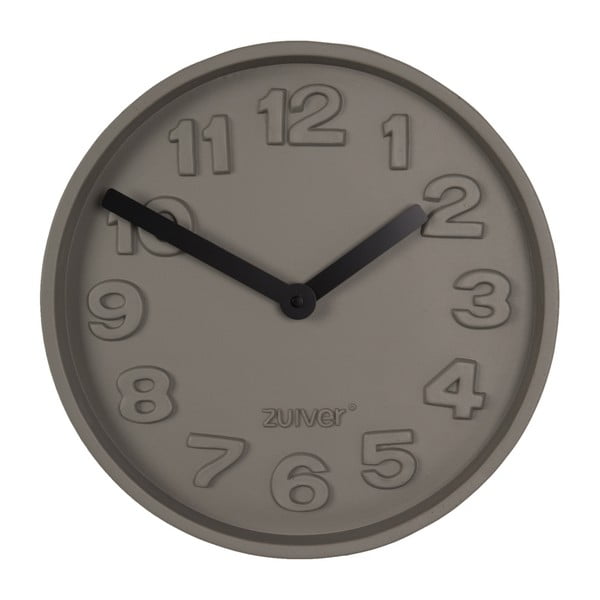 Orologio da parete in calcestruzzo con lancette nere Calcestruzzo - Zuiver