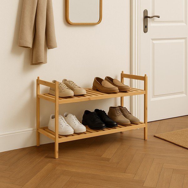 Scarpiera di colore naturale in bambù 69x35x25 cm Noris – Bonami Essentials-image-1