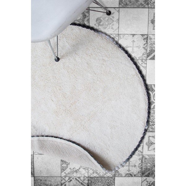 Tappeto da bagno in cotone crema Irya Home Collection , ø 90 cm Ronan - Foutastic-image-1