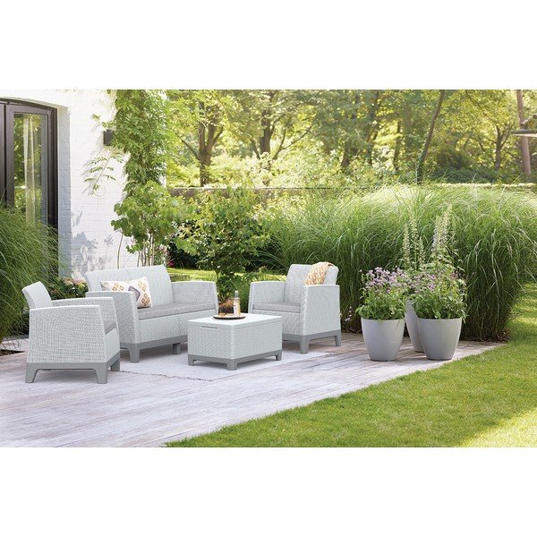 Set di mobili da giardino grigio chiaro per 4 persone Scandi Forma – Keter-image-1