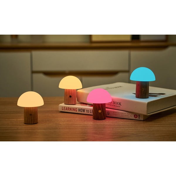 Lampada da tavolo LED bianca/colore naturale scuro (altezza totale 7 cm) Alice Mushroom – Gingko-image-3