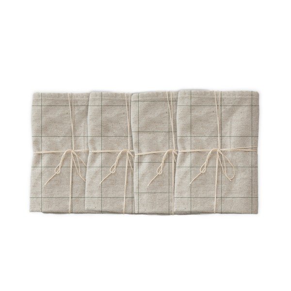 Set di 4 tovaglioli di lino Green Lines, 43 x 43 cm - Really Nice Things