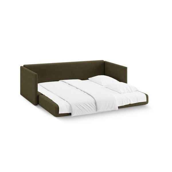 Divano verde allungabile con rivestimento in ciniglia 209 cm Shannon – Cosmopolitan Design-image-3